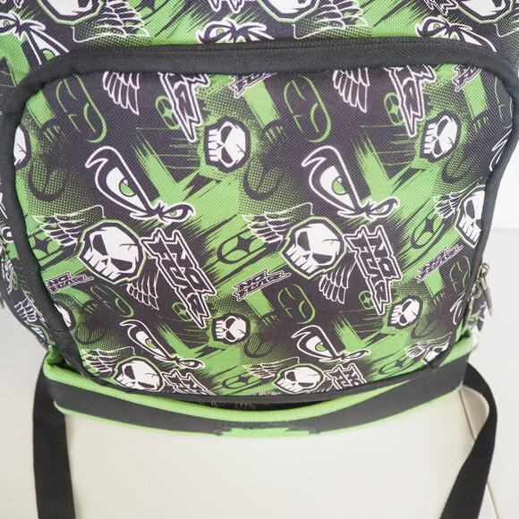No Fear Green & Black Backpack School Sports Bag Over Shoulder Bag Laptop Zip - Picture 3 of 15
